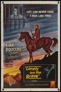4x508 LONELY ARE THE BRAVE int'l 1sh '62 Kirk Douglas classic, who was strong enough to tame him?