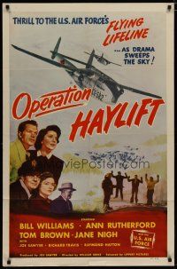 4x625 OPERATION HAYLIFT 1sh '50 Bill Williams, the Air Force's Flying Lifeline!