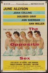 4x628 OPPOSITE SEX 1sh '56 sexy June Allyson, Joan Collins, Dolores Gray, Ann Sheridan, Ann Miller