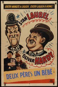 4x635 PACK UP YOUR TROUBLES 1sh R40s wacky different artwork of Laurel & Hardy!
