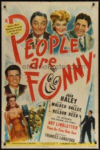 4x649 PEOPLE ARE FUNNY style A 1sh '45 Jack Haley, Rudy Valee, Helen Walker, Ozzie Nelson!