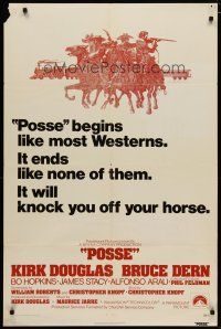 4x667 POSSE 1sh '75 Kirk Douglas, it begins like most westerns but ends like none of them!