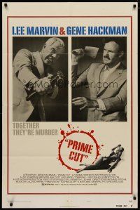 4x674 PRIME CUT style B 1sh '72 Lee Marvin w/machine gun, Gene Hackman w/cleaver!
