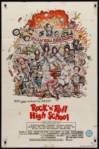 4x723 ROCK 'N' ROLL HIGH SCHOOL 1sh '79 artwork of the Ramones by William Stout!