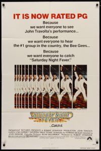 4x738 SATURDAY NIGHT FEVER 1sh R1979 multiple images of disco dancer John Travolta!