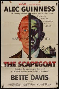 4x741 SCAPEGOAT 1sh '59 Alec Guinness lived another man's life & loved his woman!