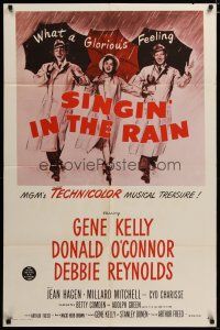 4x767 SINGIN' IN THE RAIN 1sh R56 Gene Kelly, Donald O'Connor, Debbie Reynolds, classic musical!