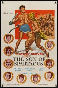 4x775 SLAVE 1sh '63 Il Figlio di Spartacus, art of Steve Reeves as the son of Spartacus!