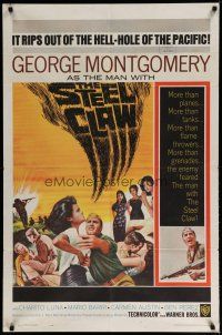 4x804 STEEL CLAW 1sh '61 George Montgomery destroys all who come near him!