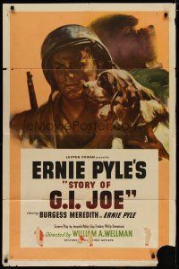 4x810 STORY OF G.I. JOE 1sh '45 William Wellman, art of Burgess Meredith as journalist Ernie Pyle!