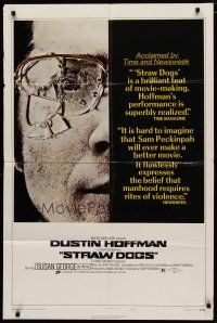 4x818 STRAW DOGS style C 1sh '72 directed by Sam Peckinpah, Dustin Hoffman w/broken glasses!