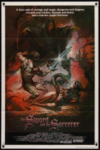 4x836 SWORD & THE SORCERER style B 1sh '82 magic, dungeons, dragons, cool art by Peter Andrew J.!