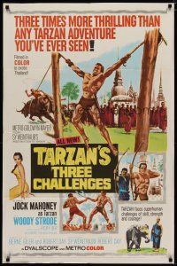4x847 TARZAN'S THREE CHALLENGES 1sh '63 Edgar Rice Burroughs, Robert Day directs, Jock Mahoney