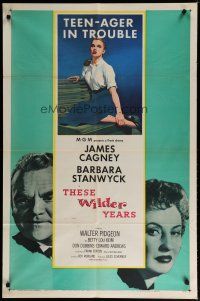4x863 THESE WILDER YEARS 1sh '56 James Cagney & Barbara Stanwyck have a teenager in trouble!