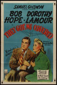 4x864 THEY GOT ME COVERED style A 1sh R51 Bob Hope, Dorothy Lamour, this is their best, no kidding!