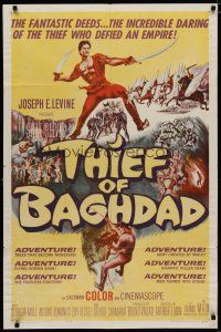 4x866 THIEF OF BAGHDAD 1sh '61 daring Steve Reeves does fantastic deeds & defies an empire!