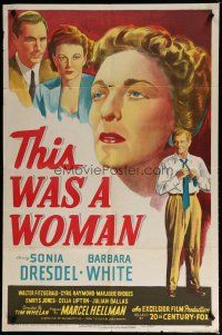 4x871 THIS WAS A WOMAN 1sh '48 Tim Whelan directed, Sonia Dresdel is a psycho killer!