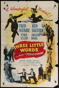 4x877 THREE LITTLE WORDS 1sh '50 art of Fred Astaire, Red Skelton & super sexy dancing Vera-Ellen!