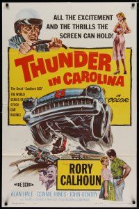4x879 THUNDER IN CAROLINA 1sh '60 Rory Calhoun, artwork of the World Series of stock car racing!