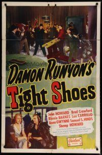 4x884 TIGHT SHOES 1sh R40s Binnie Barnes, from Damon Runyon story, cool image of fight!