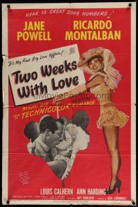 4x921 TWO WEEKS WITH LOVE 1sh '50 full-length image of sexy Jane Powell, Ricardo Montalban!