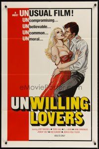 4x928 UNWILLING LOVERS 1sh '77 uncompromising, unbelievable, great art of very sexy Jody Maxwell!