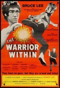 4x946 WARRIOR WITHIN 1sh '76 awesome action images of Chuck Norris & Bruce Lee!