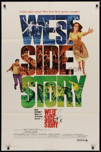 4x951 WEST SIDE STORY 1sh R68 Academy Award winning classic musical, wonderful art!