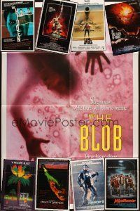 4y075 LOT OF 9 FOLDED ONE-SHEETS FROM MOSTLY ACTION AND HORROR MOVIES '80s The Blob, Conan & more!