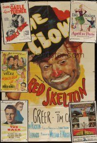 4y078 LOT OF 7 FOLDED ONE-SHEETS '40s-50s The Clown, Honky Tonk, South Pacific & more!