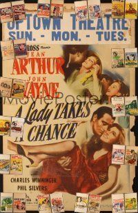 4y209 LOT OF 31 UNFOLDED WINDOW CARDS '40s John Wayne in Lady Takes a Chance & many more!