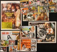 4y214 LOT OF 18 MEXICAN LOBBY CARDS FROM SEXPLOITATION MOVIES '60s-70s sexy naked ladies!