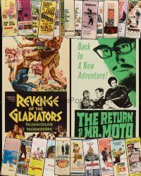 4y224 LOT OF 24 MOSTLY UNFOLDED INSERTS '60s great images from a variety of different movies!