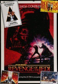 4y293 LOT OF 5 UNFOLDED REPRO AND COMMERCIAL POSTERS '90s Revenge of the Jedi, Star Wars & more!