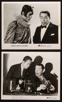 4y192 LOT OF 2 8X10 TV STILLS FROM CHARLIE CHAN MOVIES '70s he's At the Opera & On Broadway!