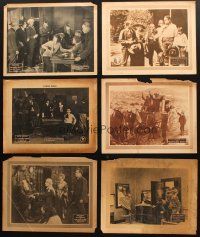 4y002 LOT OF 6 LOBBY CARDS FROM SILENT SERIALS AND WESTERN MOVIES '10s-20s Vitagraph, Pathe & more