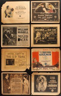 4y003 LOT OF 8 TITLE LOBBY CARDS FROM SILENT MOVIES '10s-20s Norma Talmadge, Zane Grey & more!