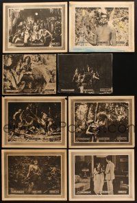 4y001 LOT OF 8 LOBBY CARDS FROM SON OF TARZAN '20 from 8 different chapters of this silent serial
