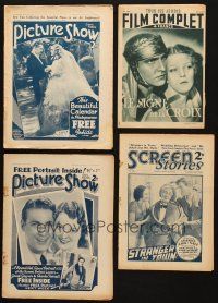 4y086 LOT OF 4 ISSUES OF ENGLISH AND FRENCH MOVIE MAGAZINES '30s-40s Picture Show & more!