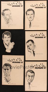 4y114 LOT OF 5 TRADE ADS FROM OCEAN'S 11 '60 different art of Frank Sinatra, Dean Martin & more!