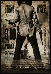 4z030 3:10 TO YUMA advance DS 1sh '07 cowboys Russell Crowe & Christian Bale, cool design!