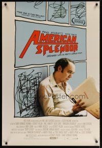 4z063 AMERICAN SPLENDOR 1sh '03 Paul Giamatti as Harvey Pekar, cool comic book design!