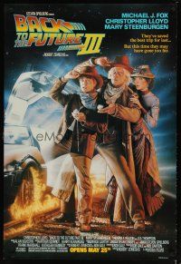 4z091 BACK TO THE FUTURE III advance DS 1sh '90 Michael J. Fox, Chris Lloyd, Steenburgen, Drew art!
