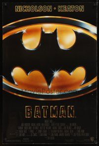 4z101 BATMAN glossy 1sh '89 directed by Tim Burton, cool image of Bat logo!