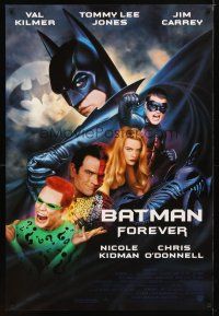 4z105 BATMAN FOREVER 1sh '95 Val Kilmer, Tommy Lee Jones, Jim Carrey, O'Donnell, Nicole Kidman!