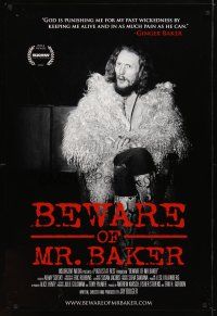 4z119 BEWARE OF MR. BAKER 1sh '12 Ginger Baker's career with Cream and Blind Faith!