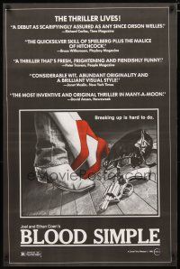 4z139 BLOOD SIMPLE 1sh '85 Joel & Ethan Coen, Frances McDormand, cool film noir gun image!