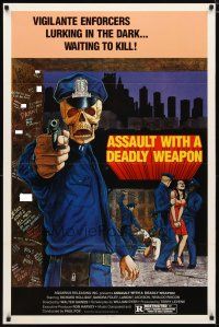 4z173 BRUTAL JUSTICE 1sh R82 Umberto Lenzi's Roma a mano armata, Tierney of skeleton cop!