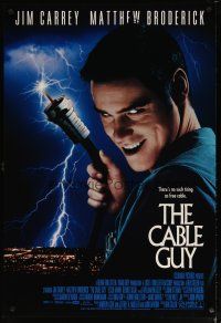 4z180 CABLE GUY int'l DS 1sh '96 image of demented Jim Carrey, directed by Ben Stiller!