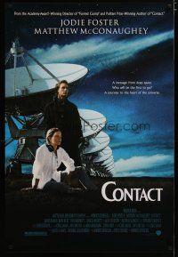 4z219 CONTACT 1sh '97 Jodie Foster, Matthew McConaughey, message from deep space!